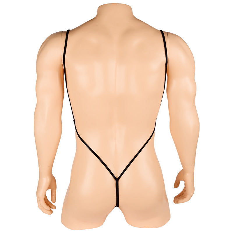 Men's Sheer Mesh Spaghetti Strap Bodysuit - LTY051 - YDressup