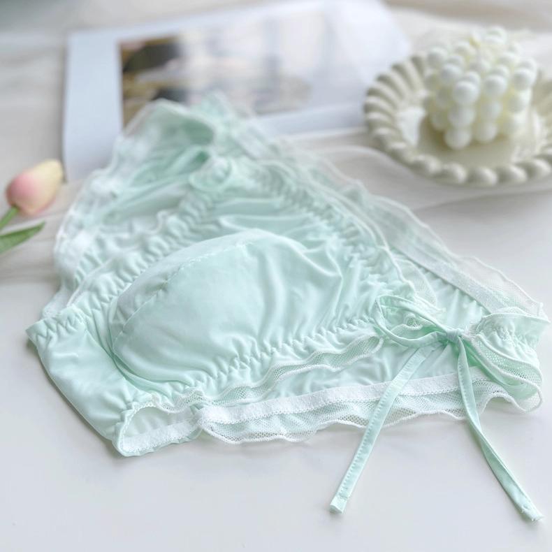 Femboy Satin Side-Tie Panties with Frilly Ruffles - FU004