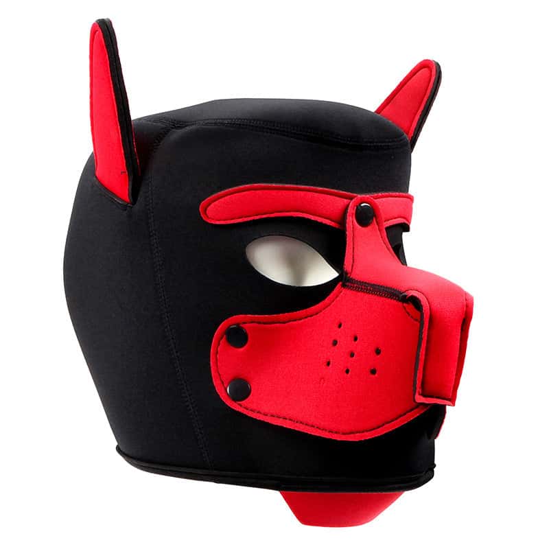 BDSM Bondage Dog Hood Mask with Detachable Nose for Roleplay - KB055
