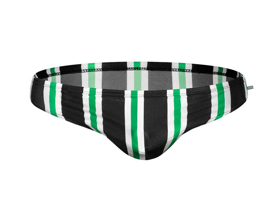 Men's Aquatic Rhythms Striped Swim Briefs - YK019 - YDressup