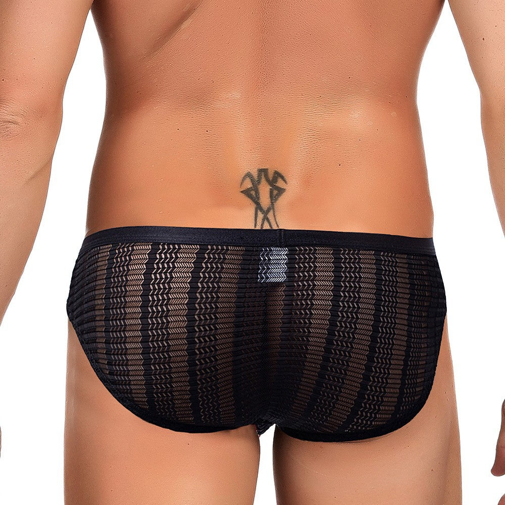 Men's Sexy See-Through Low Rise Thong - SJK056 - YDressup