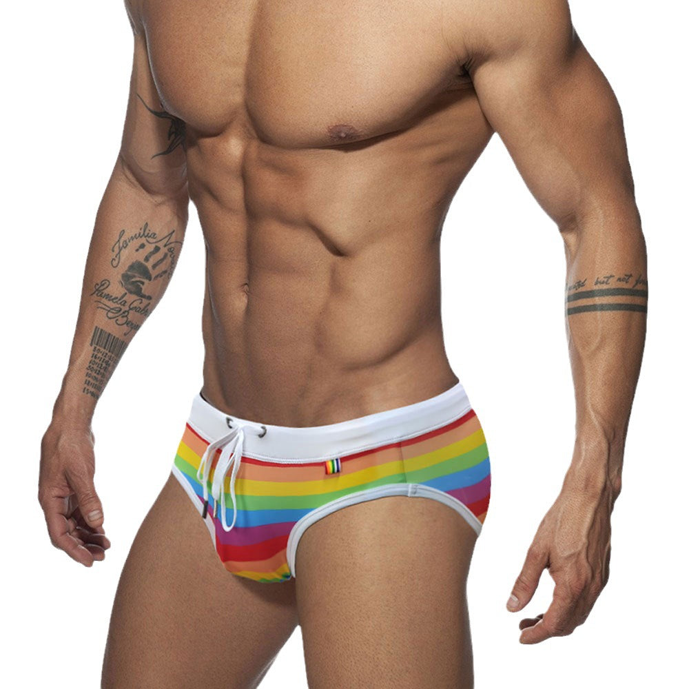 Retro Rainbow Swim Briefs - YK043 - YDressup