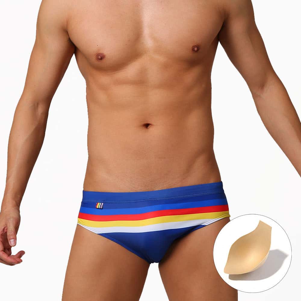 Vibrant Stripes Swim Briefs - YK042 - YDressup