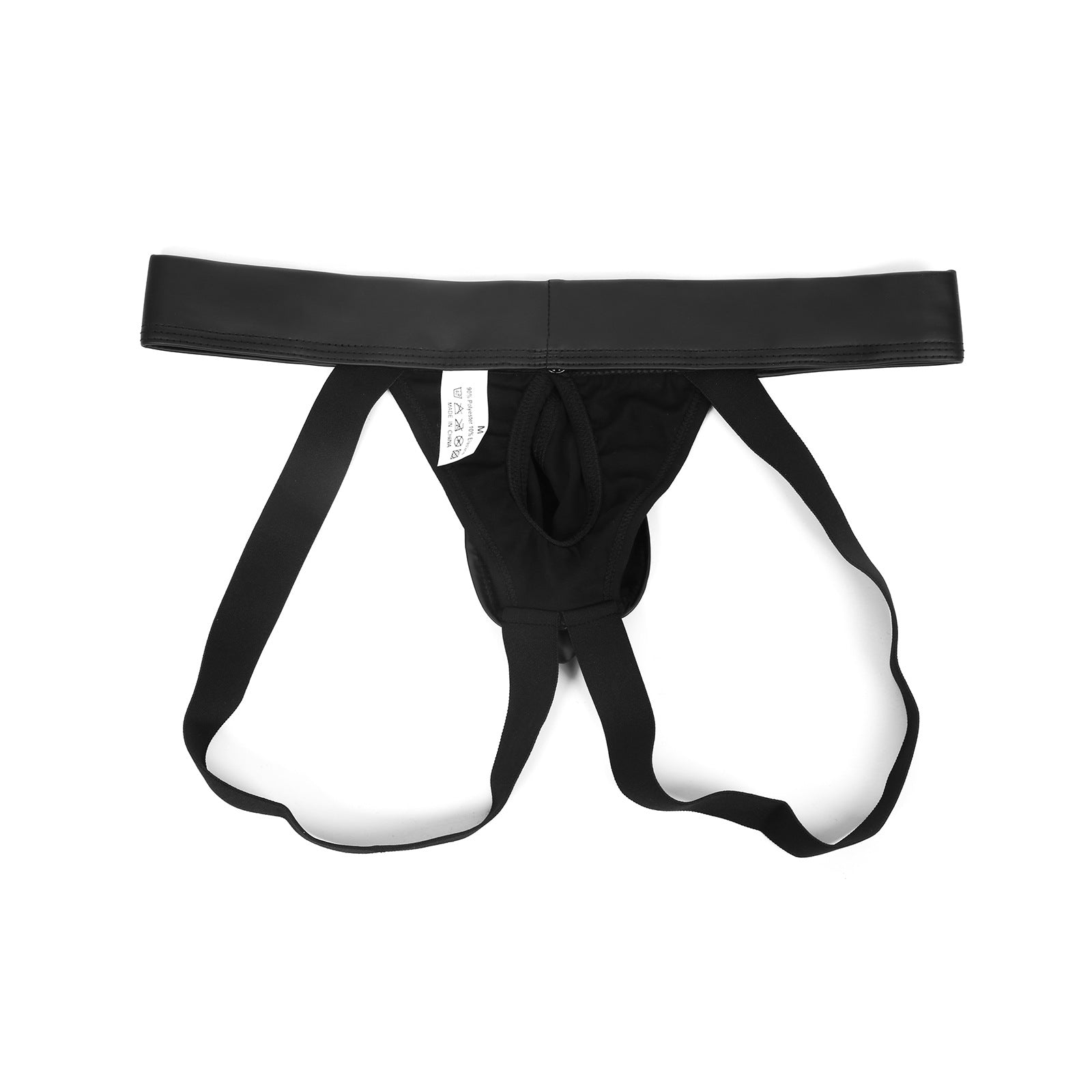 Men's Sexy Rivet Separate Hollow PU Leather Thong - HDZ040