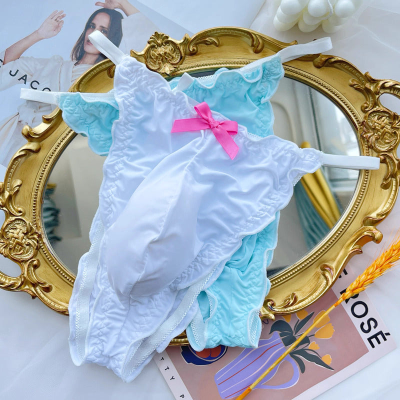 Cute Bow Ice-Silk Femboy Panties - FU002
