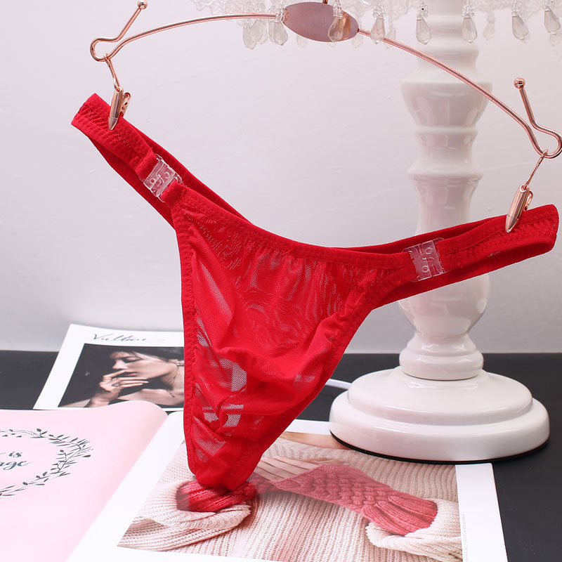 Herren-Strümpfe mit ausgehöhlten Netzstrümpfen und Tanga-Set – CW004
