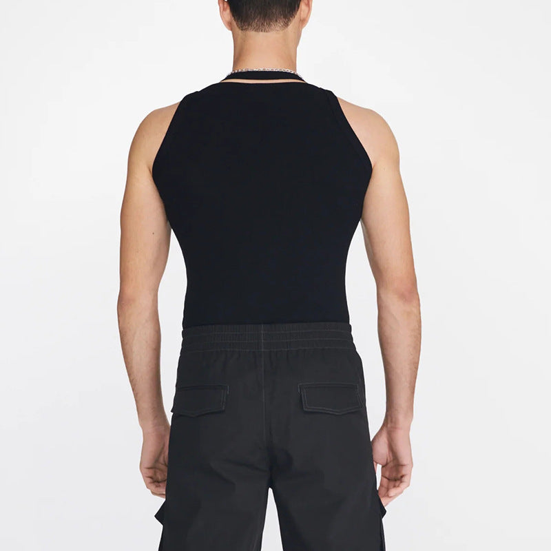 Versatile Loose White Casual Men's Tank Top - TT002 - YDressup