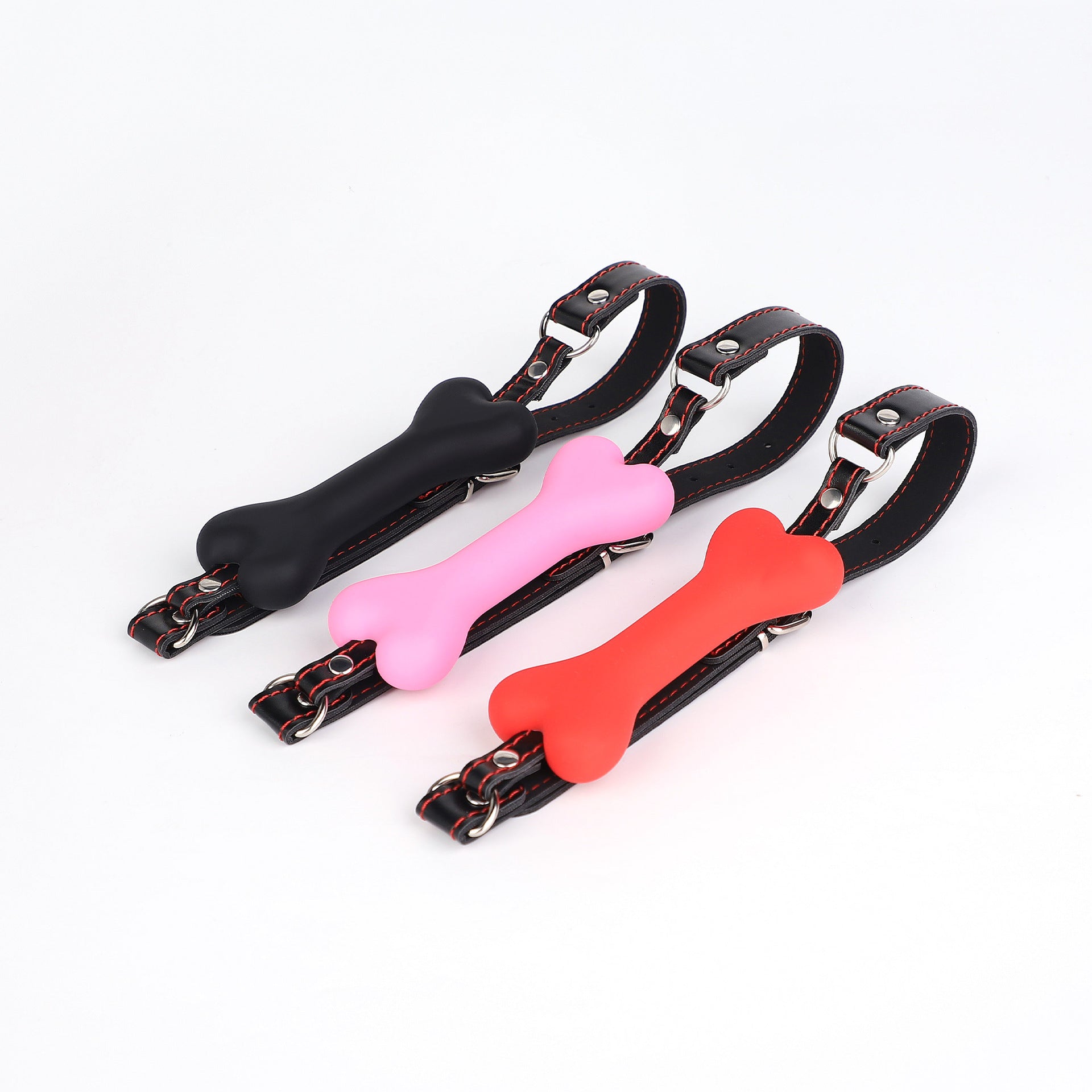 Silicone Bone Mouth Plug with Nipple Clamps for BDSM Play - PJ024