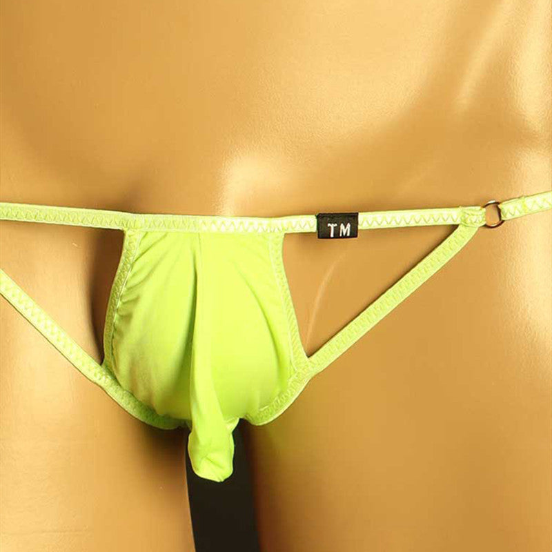 Men's Ice Silk Low Waist Sheer Briefs with Pouch - DZK062 - YDressup