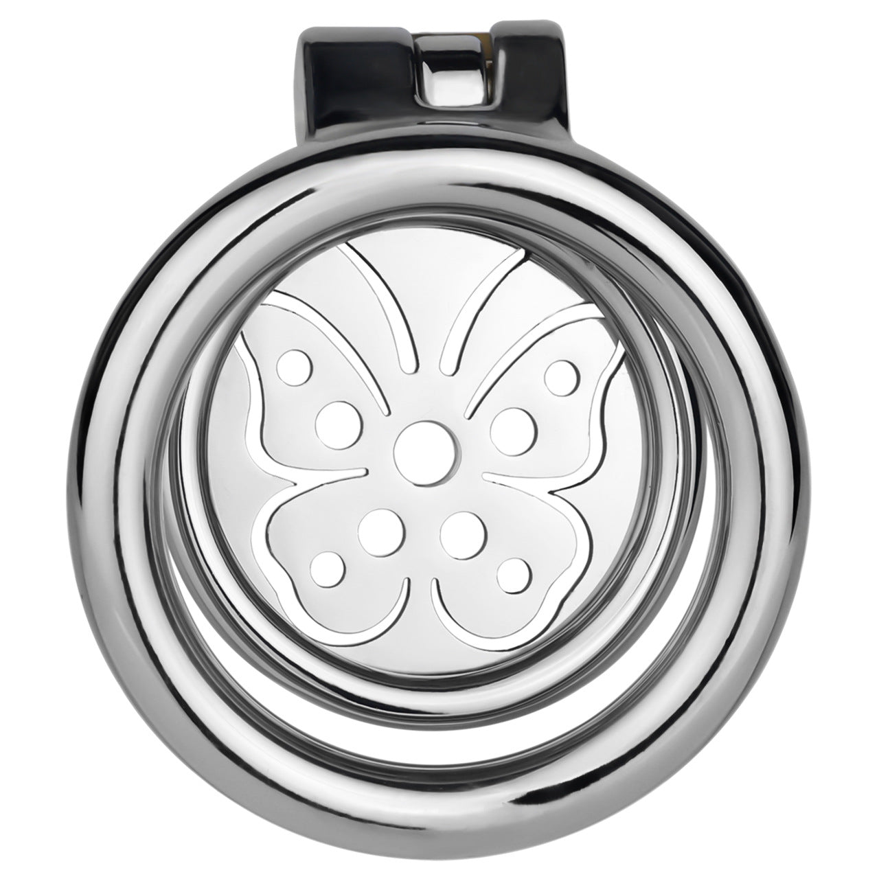 Steel Butterfly Inverted Chastity Cage with Urethral - YJS016