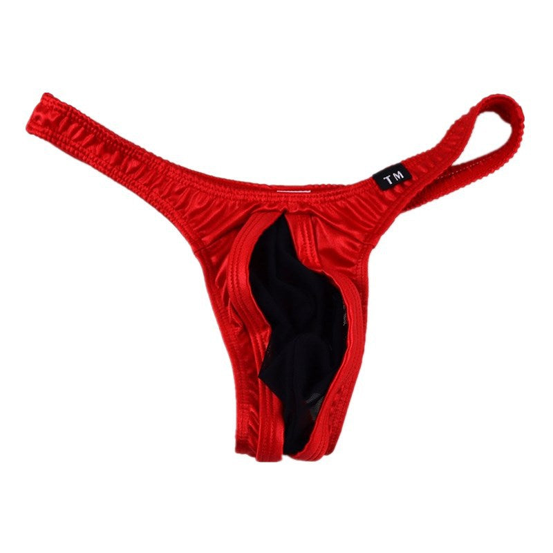 Men's Low Rise Thong with Bulge Mesh Panels - DZK026 - YDressup