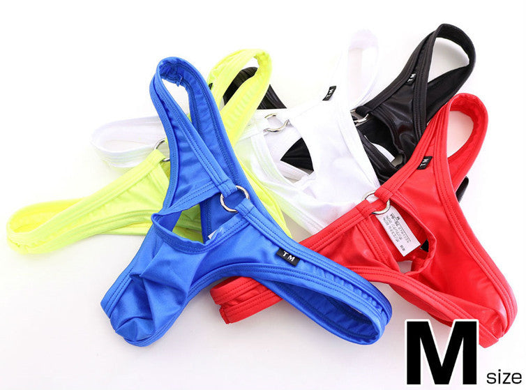 Men's Ice Silk Low Waist Sheer Briefs with Pouch - DZK063 - YDressup