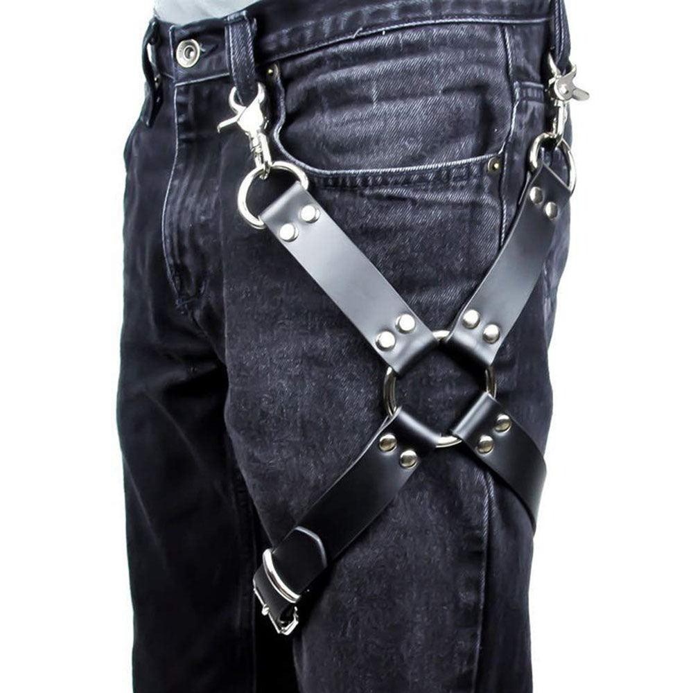 Leather Thigh Leg Garters Belt Harness Punk Body Cage - KB002