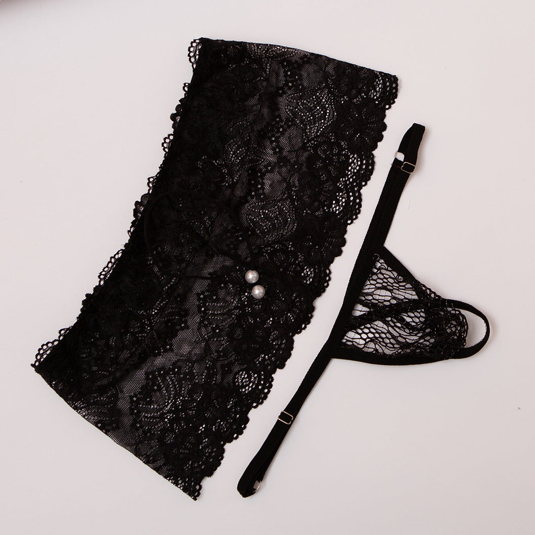 2 PCS Sexy Lace G String Thong with Front Cut-Out - GZK036
