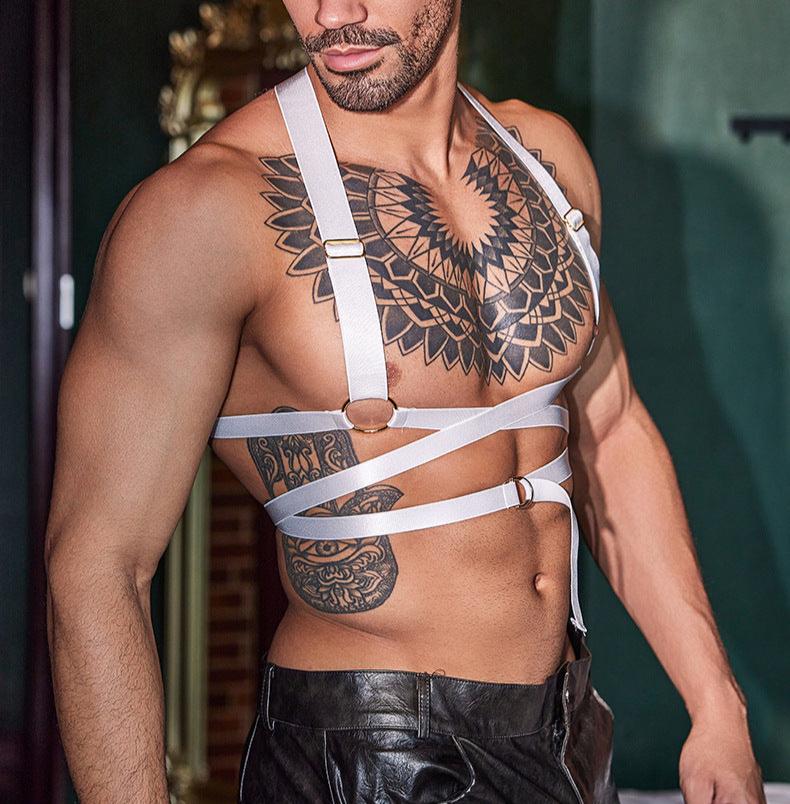 Men's Leather Harness Strap - KB047 - YDressup