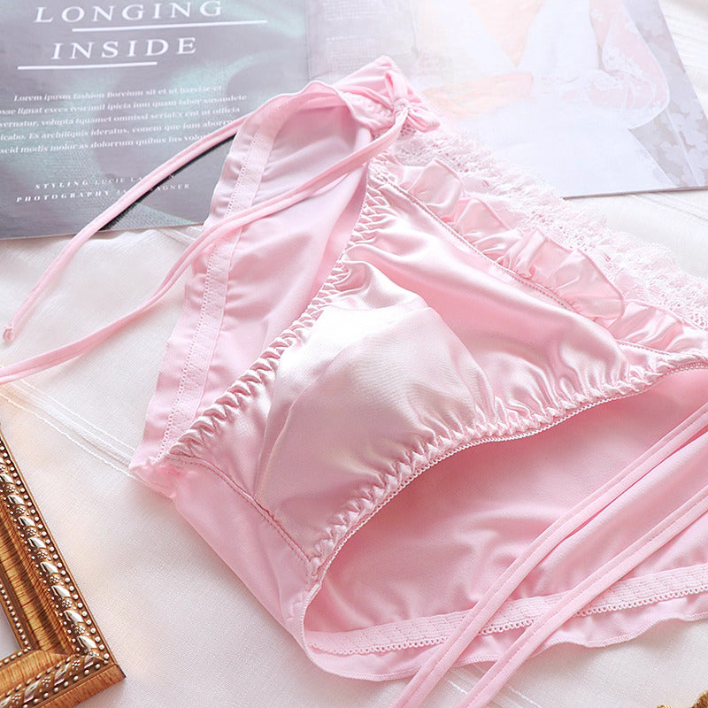 Luxury Satin Men's Bow Panties - FU011