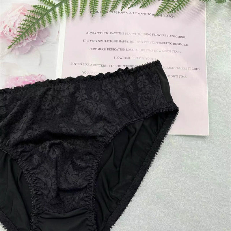 Sexy Floral Lace Mesh Men's Panties - FU018
