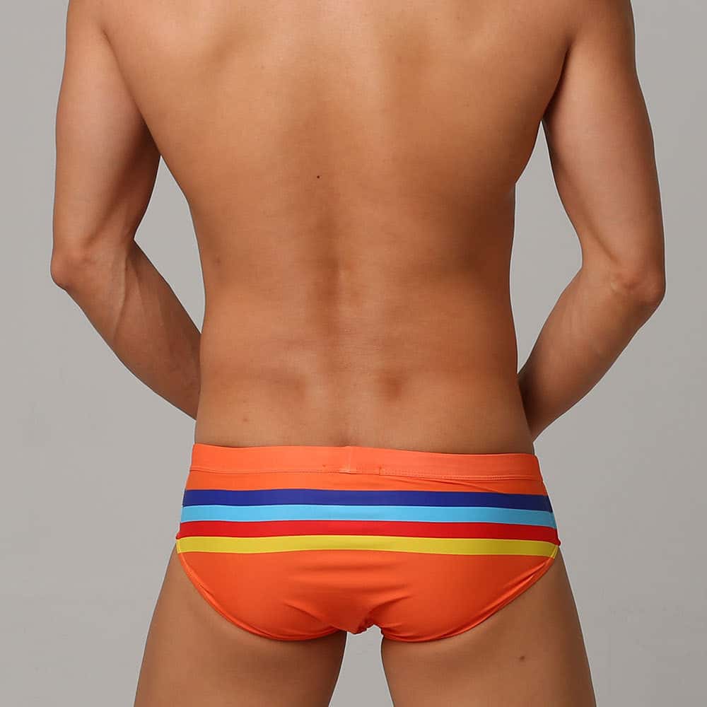 Vibrant Stripes Swim Briefs - YK042 - YDressup