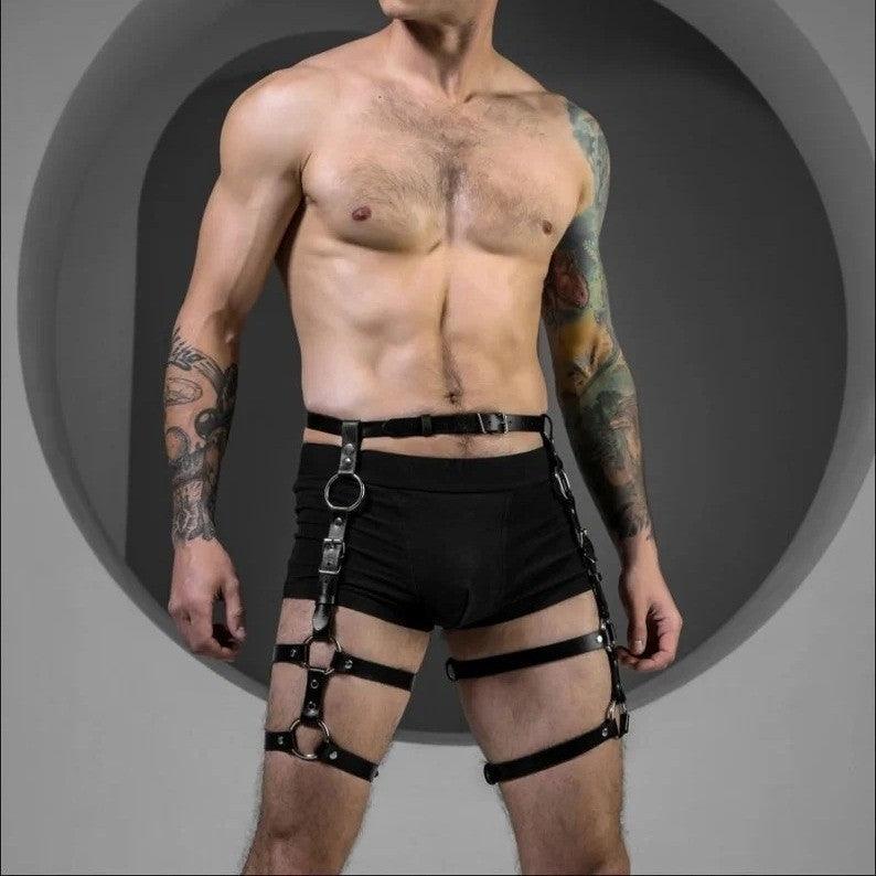 Leather Thigh Leg Garters Belt Harness Punk Body Cage - KB002