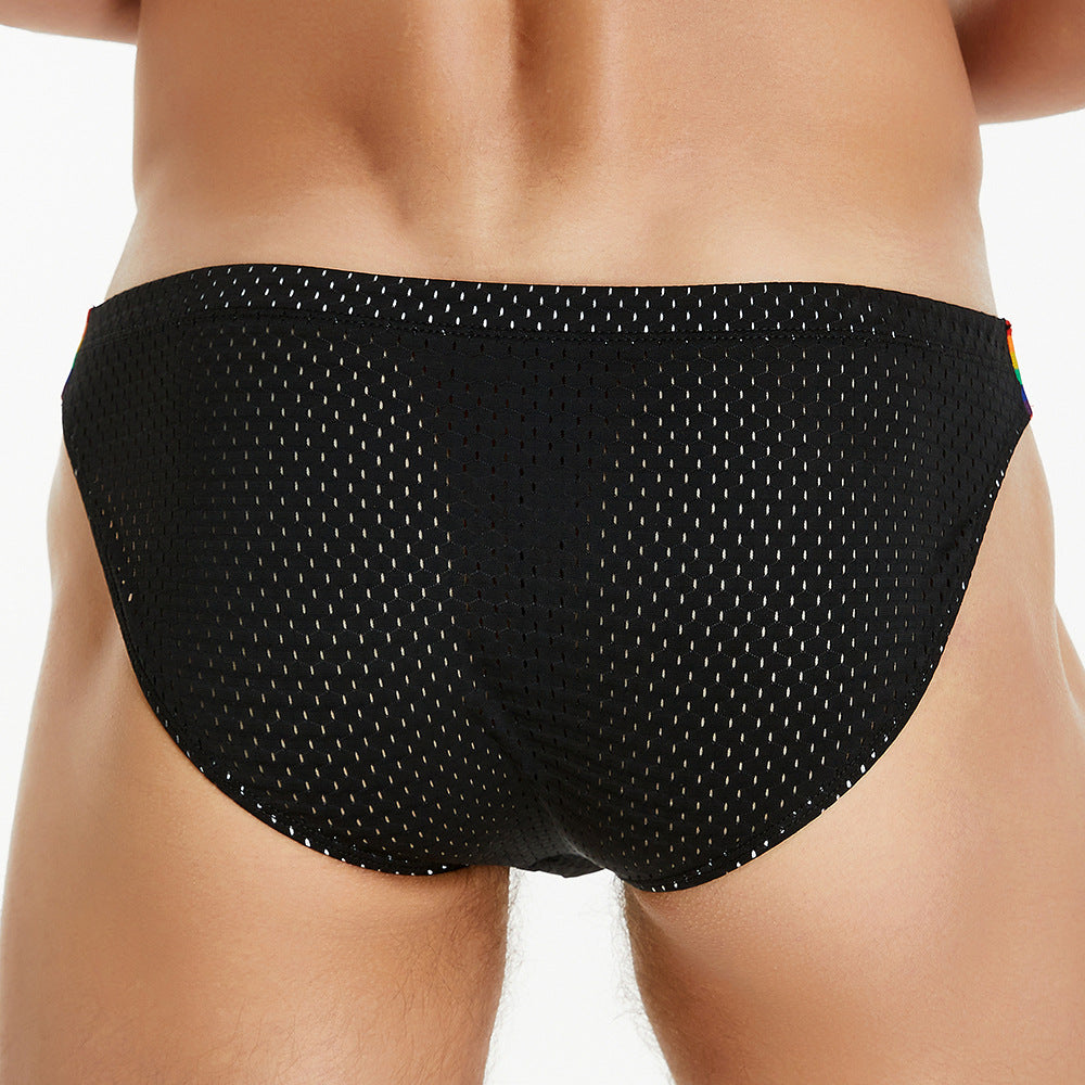 Mesh Rainbow Waistband Briefs - SJK057