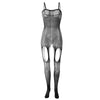 Lace Hollow Crotchless One-Piece Garter Stockings - YNY096