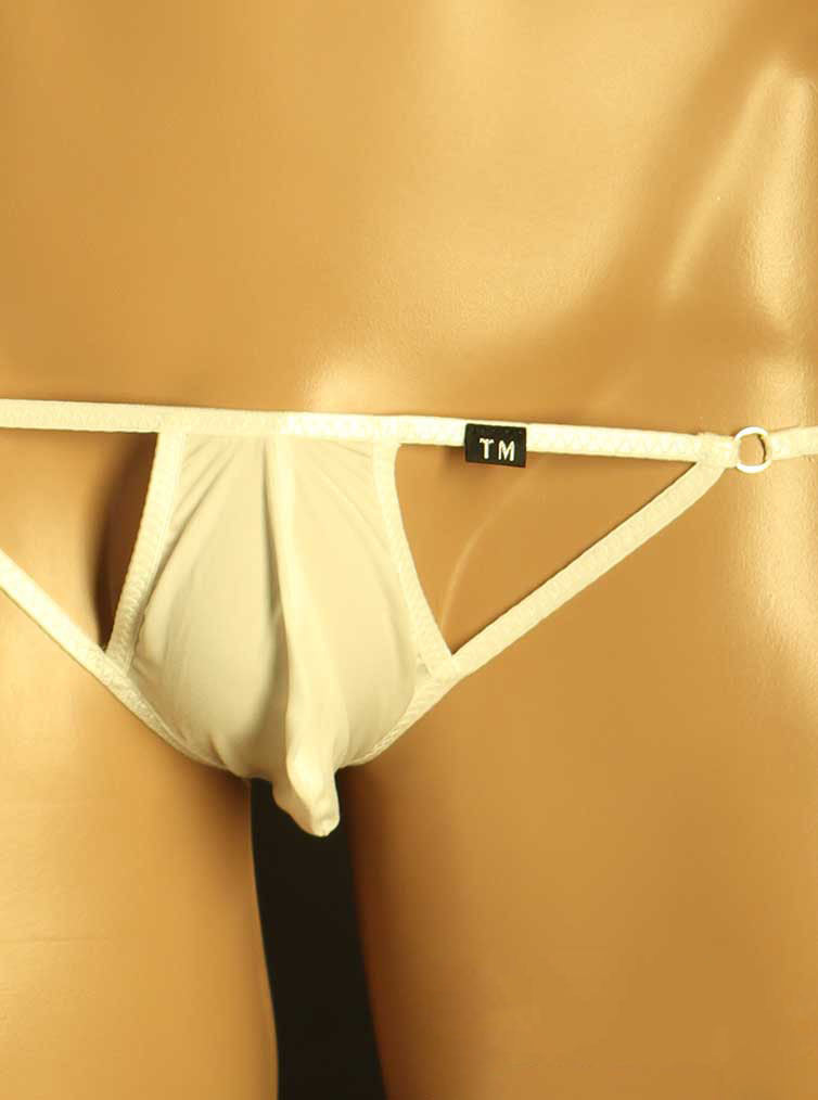 Men's Ice Silk Low Waist Sheer Briefs with Pouch - DZK062 - YDressup