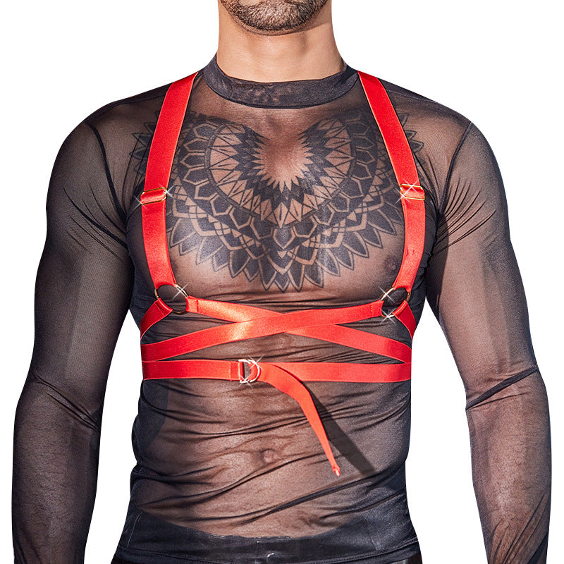 Men's Leather Harness Strap - KB047 - YDressup