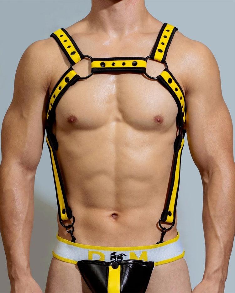Men’s Adjustable Leather Gym Harness & Detachable Thong - HDZ028