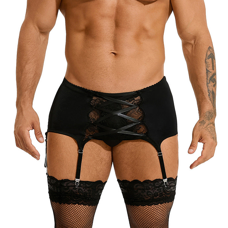 Men's Sexy Solid Color Hollow Garter - QQNY036