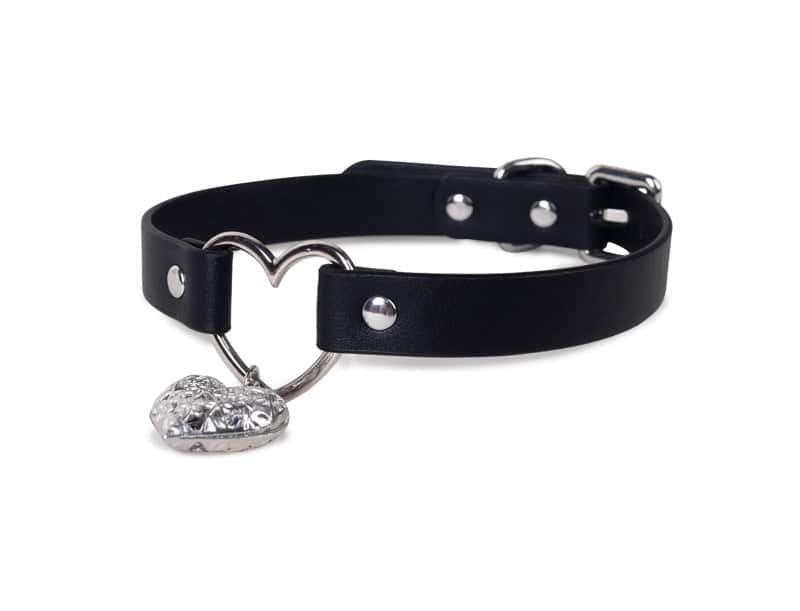 Y2K Punk Goth Heart Body Jewelry Choker with Leash - PJ004