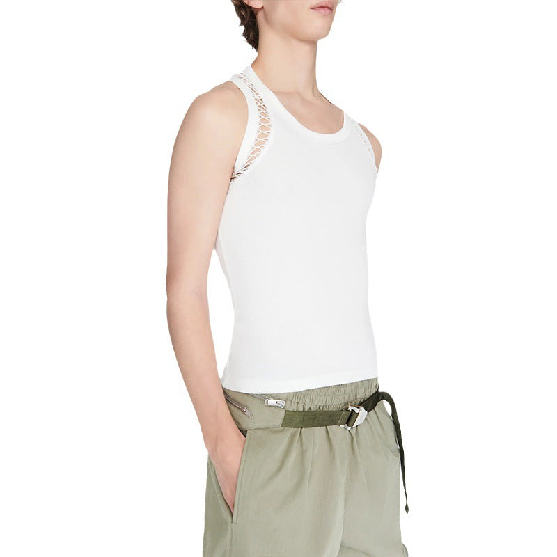 Versatile Loose White Casual Men's Tank Top - TT002 - YDressup