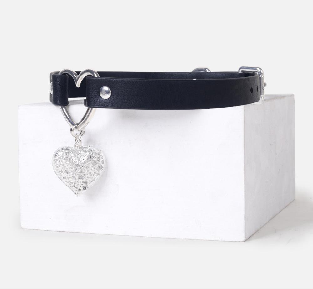 Y2K Punk Goth Heart Body Jewelry Choker with Leash - PJ004