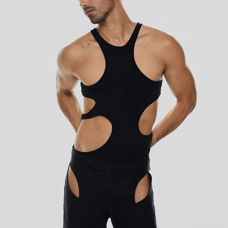 Sleek and Stylish: Men's Nightclub Fashion Tank Tops for Partywear - TT001 - YDressup