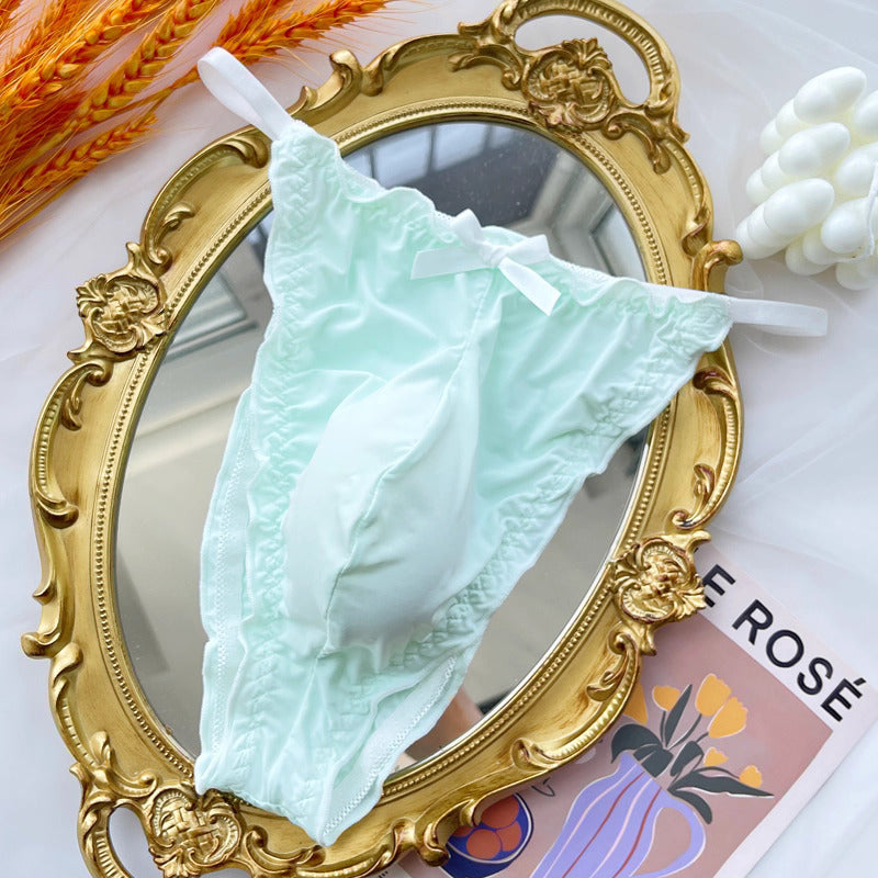 Cute Bow Ice-Silk Femboy Panties - FU002