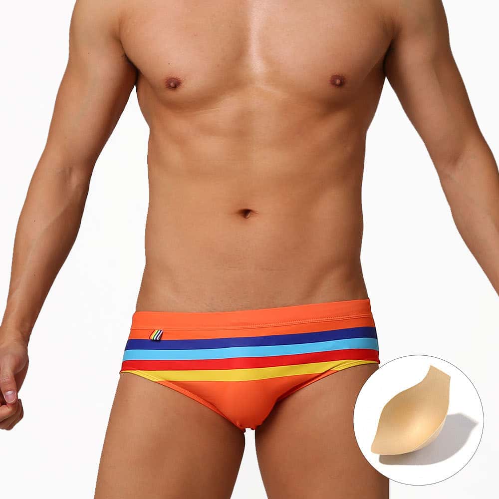 Vibrant Stripes Swim Briefs - YK042 - YDressup
