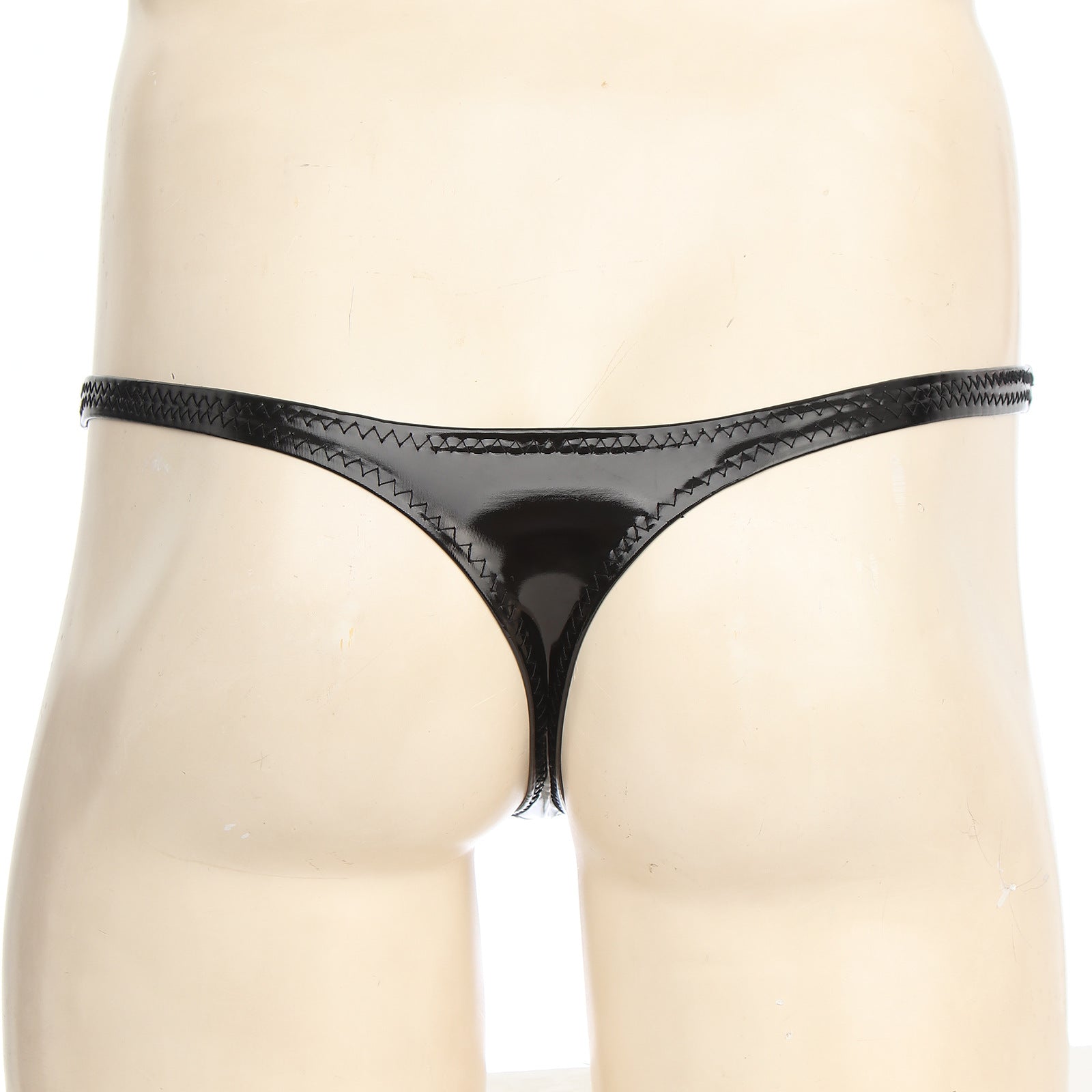 en's Patent Leather Thong with Iron Ring - DZK031 - YDressup