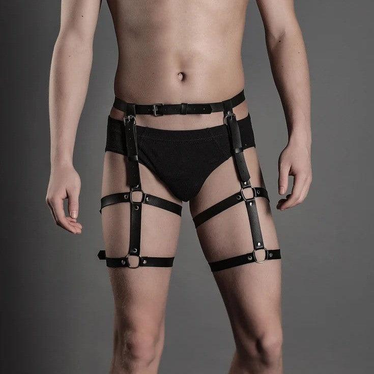 Leather Thigh Leg Garters Belt Harness Punk Body Cage - KB002