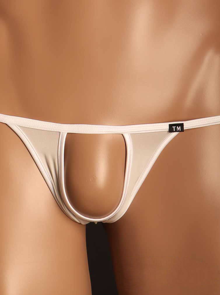 Men's Sexy Tight Ice Silk G-String Thong with Front Cutout - DZK060 - YDressup