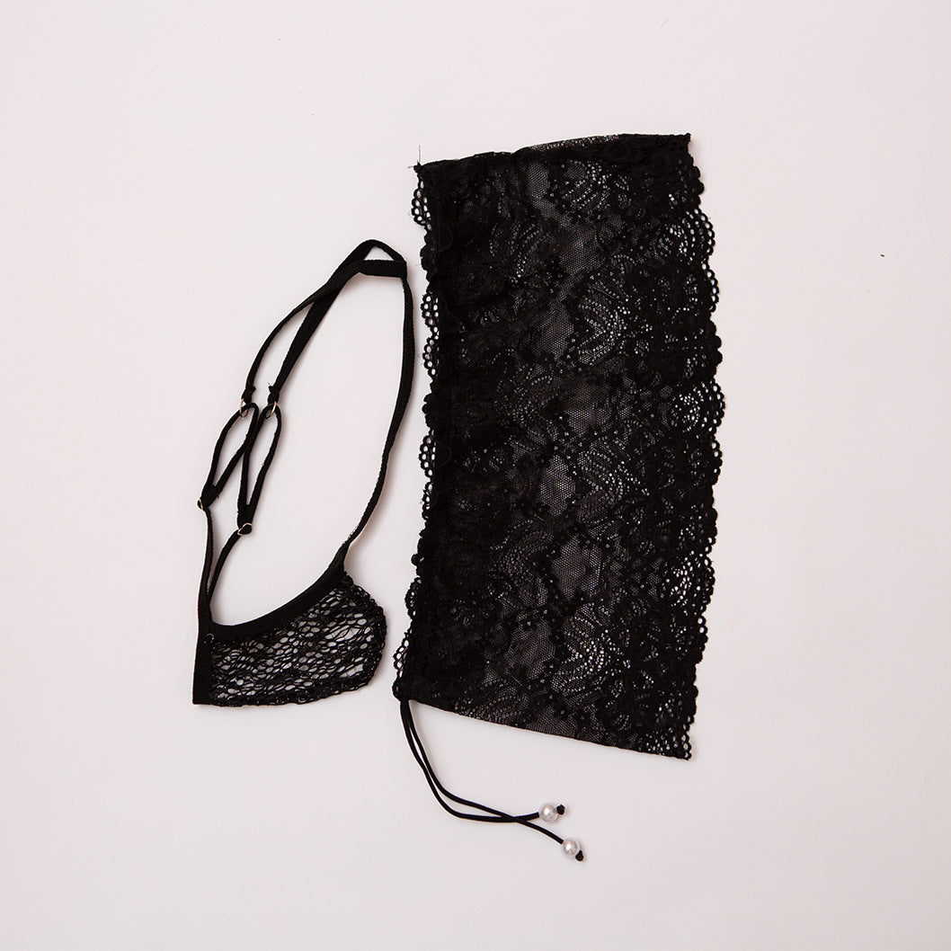 2 PCS Sexy Lace G String Thong with Front Cut-Out - GZK036