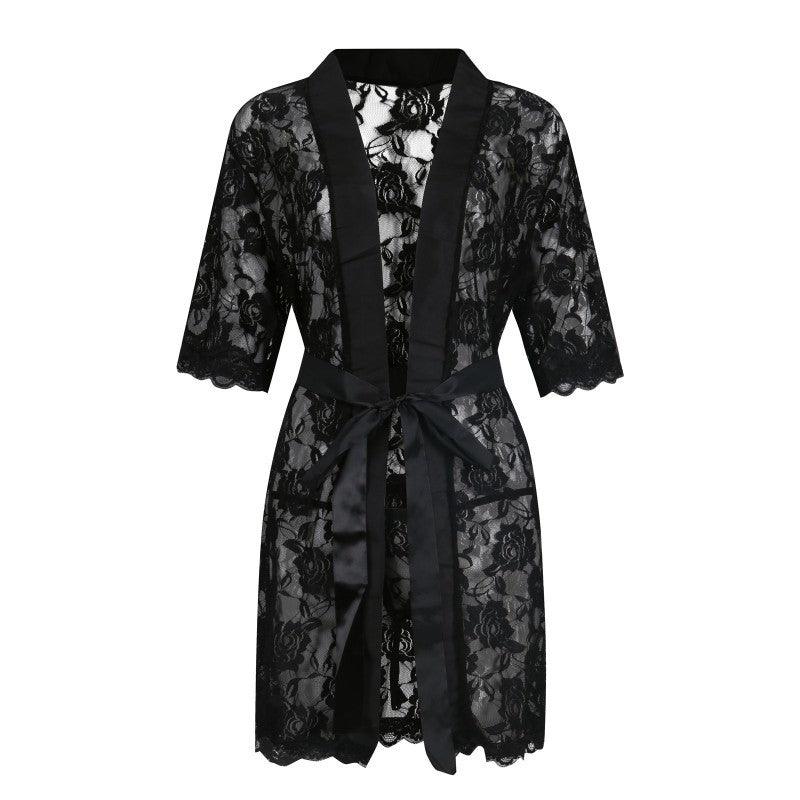 Men's Perspective Temptation Sexy Lace Thong Bathrobe - QQNY006 - YDressup