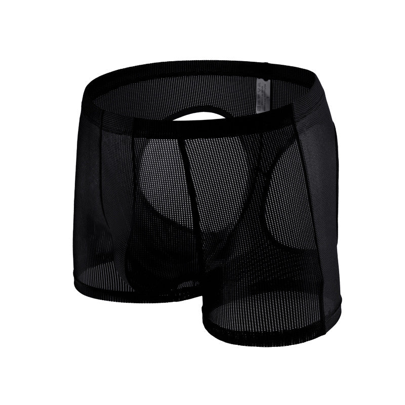 Men's Sexy Mesh Hip Hollow Boxer Briefs - PJK043