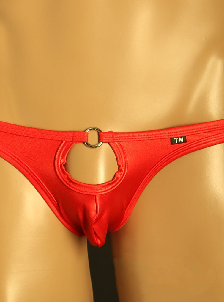 Men's Ice Silk Low Waist Sheer Briefs with Pouch - DZK063 - YDressup