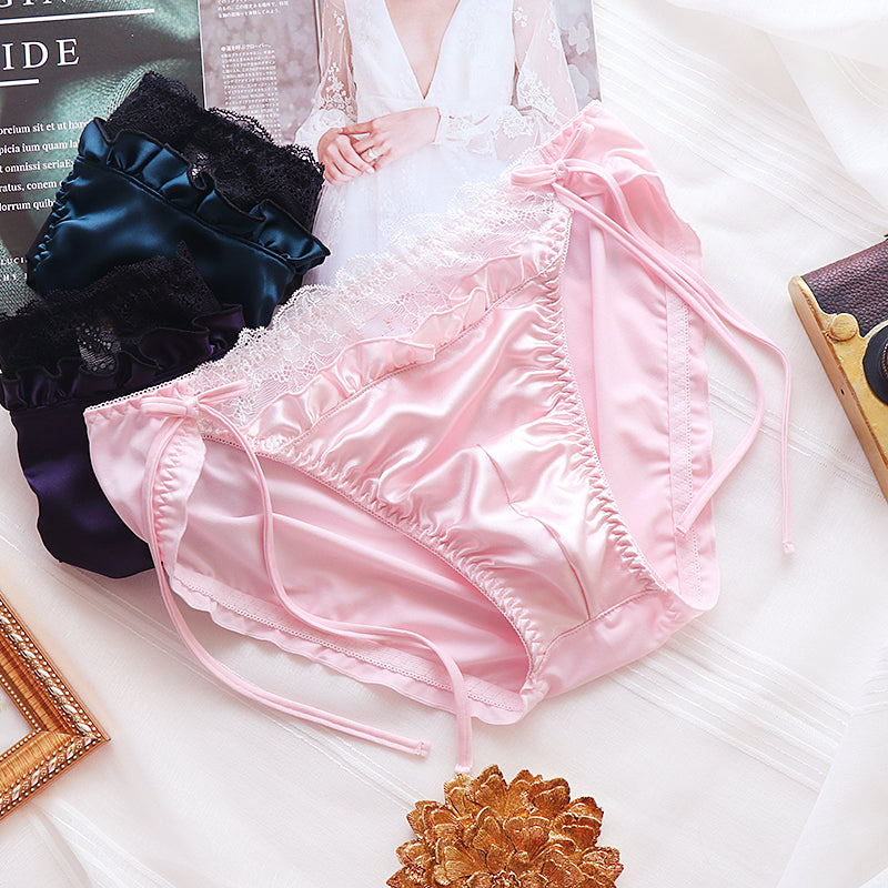 Luxury Satin Men's Bow Panties - FU011