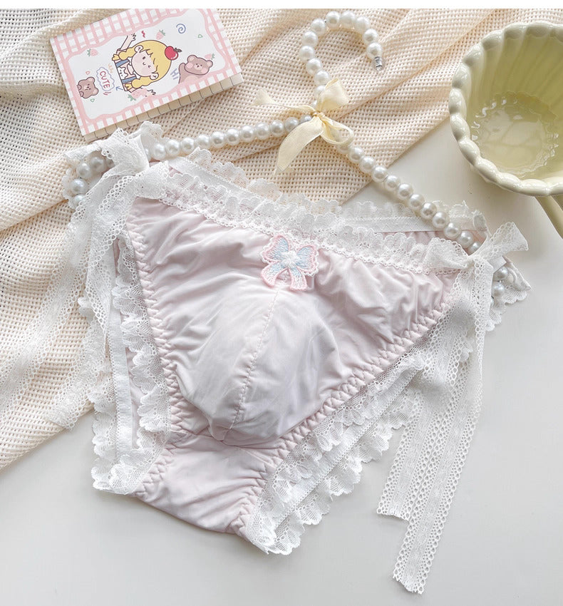 Luxury Lace Embroidered Briefs for Femboy - FU019