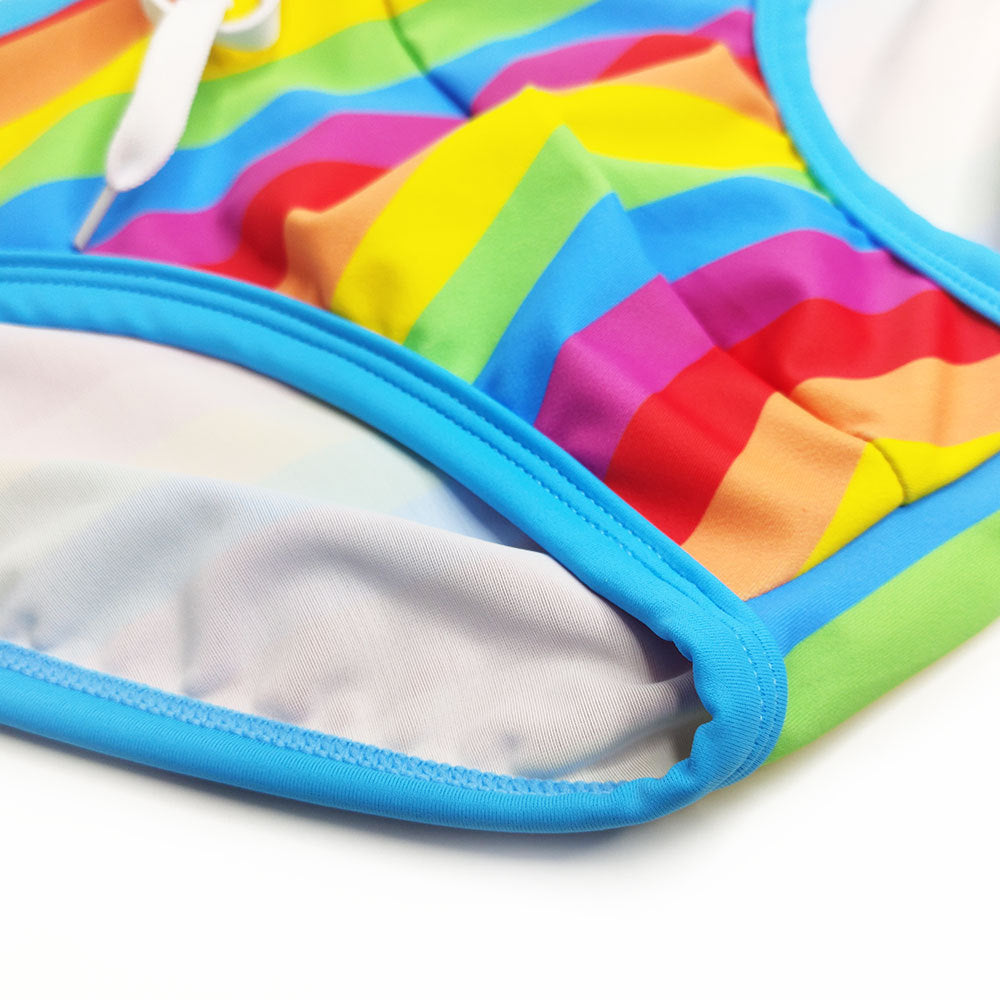 Retro Rainbow Swim Briefs - YK043 - YDressup