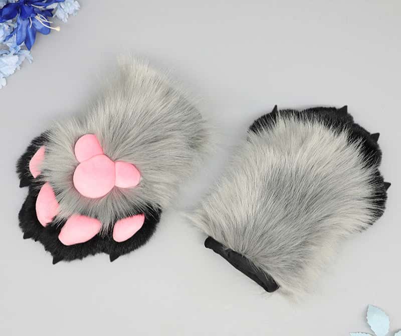Furry Animal Paw Gloves - PJ045