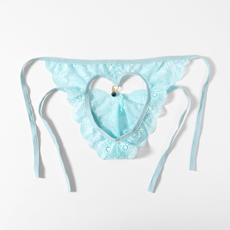 Sexy Heart-Cut Lace Jewel Brief - SJK059