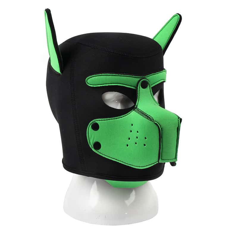 BDSM Bondage Dog Hood Mask with Detachable Nose for Roleplay - KB055