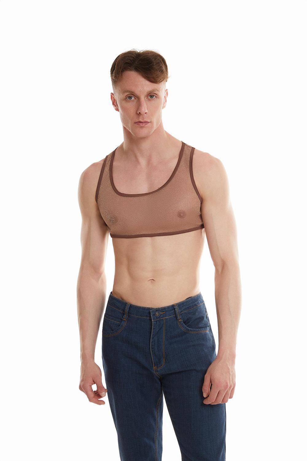 Shiny Transparent Sports Crop Top - CT023 - YDressup