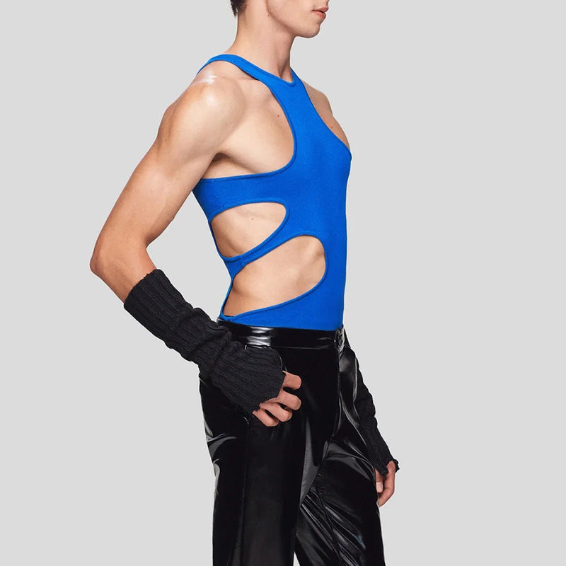 Sleek and Stylish: Men's Nightclub Fashion Tank Tops for Partywear - TT001 - YDressup